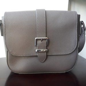🌤️ DANIER Grey Saffiano Leather Crossbody Bag